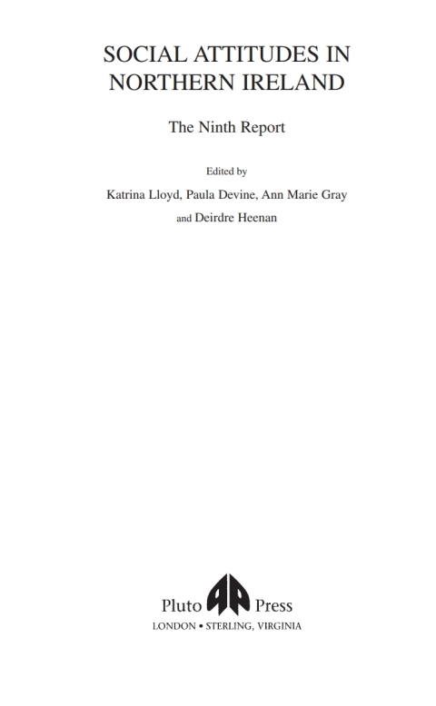 Cover image for book Social Attitudes in Northern Ireland - the 9th Report