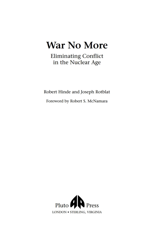 Cover image for book War No More
