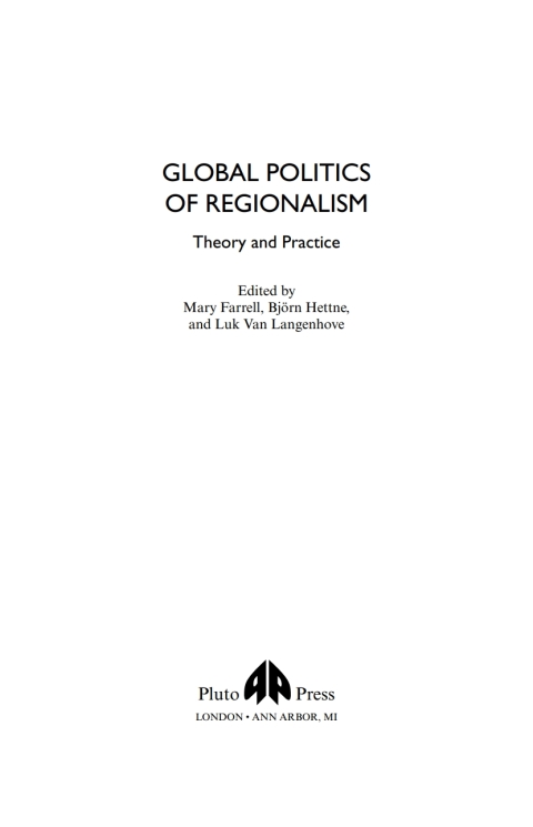 Cover image for book Global Politics of Regionalism