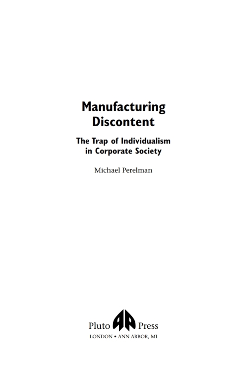 Cover image for book Manufacturing Discontent