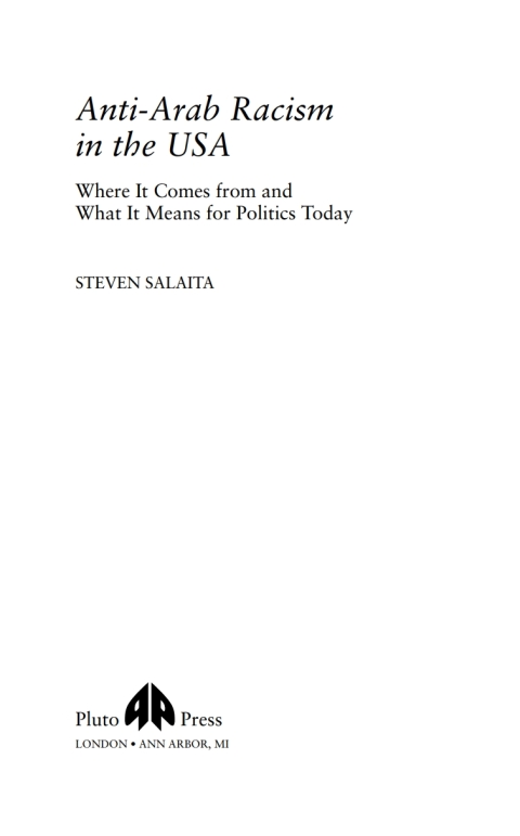 Cover image for book Anti-Arab Racism in the USA