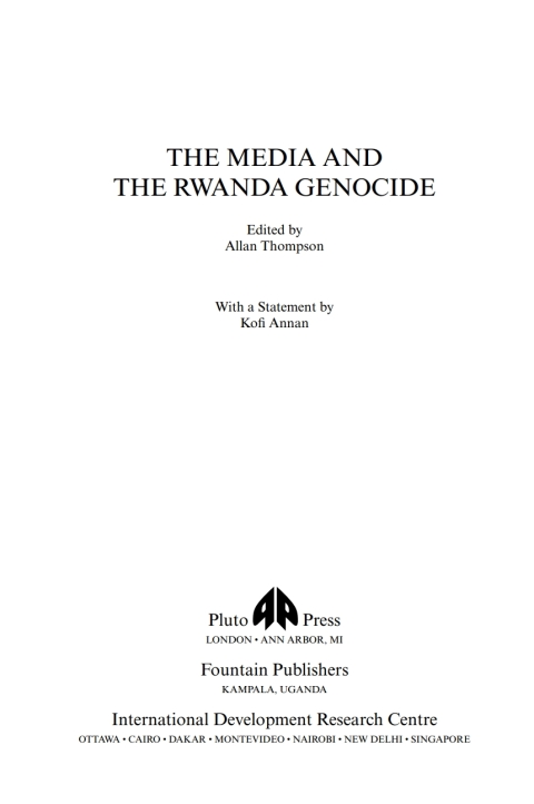 Cover image for book The Media and the Rwanda Genocide
