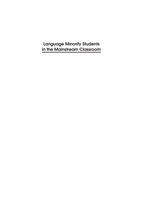 Cover image for book Language Minority Students in the Mainstream Classroom