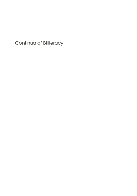 Cover image for book Continua of Biliteracy