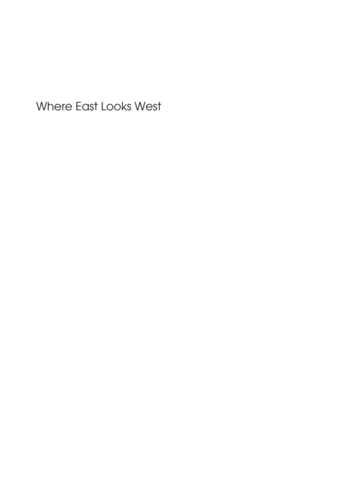 Cover image for book Where East Looks West