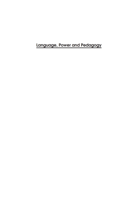 Cover image for book Language, Power and Pedagogy