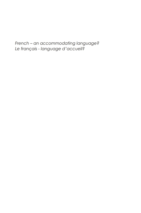 Cover image for book French - An Accommodating Language?