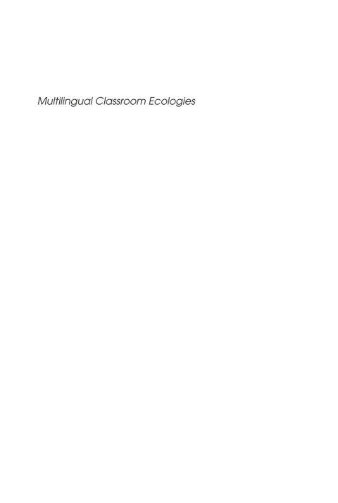 Cover image for book Multilingual Classroom Ecologies