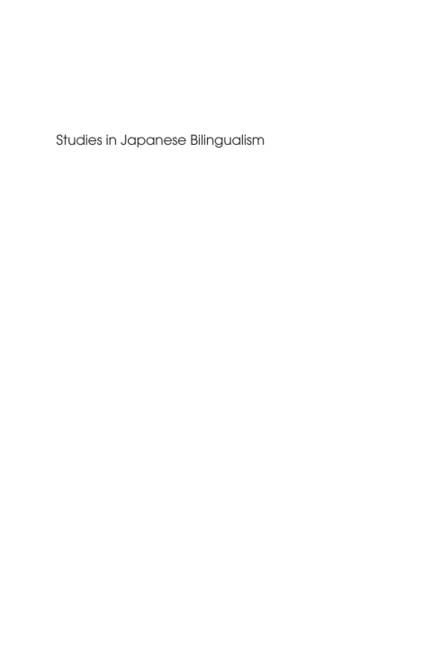 Cover image for book Studies in Japanese Bilingualism