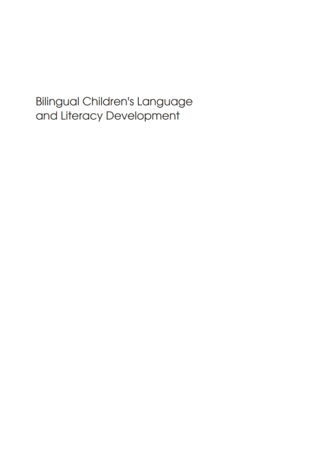 Cover image for book Bilingual Children's Language and Literacy Development