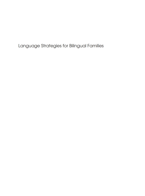 Cover image for book Language Strategies for Bilingual Families