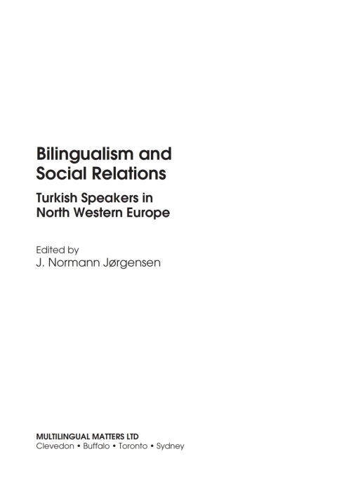 Cover image for book Bilingualism and Social Relations
