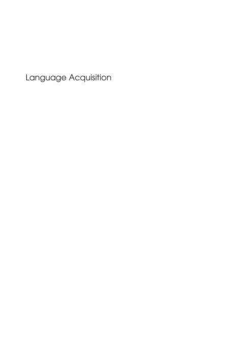 Language Acquisition 