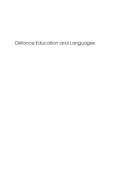 Cover image for book Distance Education and Languages
