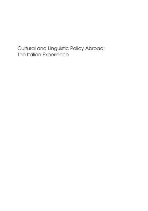 Cover image for book Cultural and Linguistic Policy Abroad
