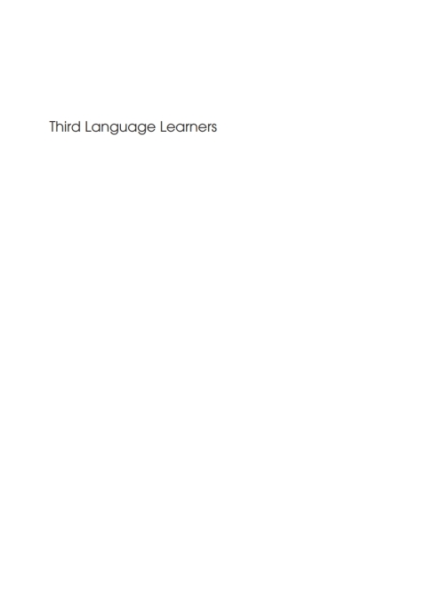 Cover image for book Third Language Learners