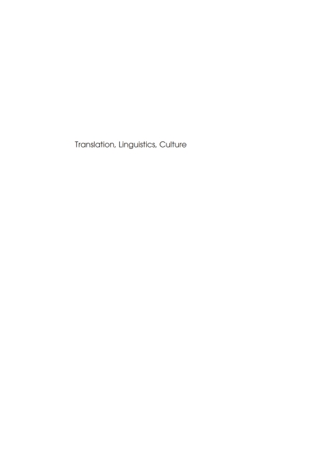 Cover image for book Translation, Linguistics, Culture