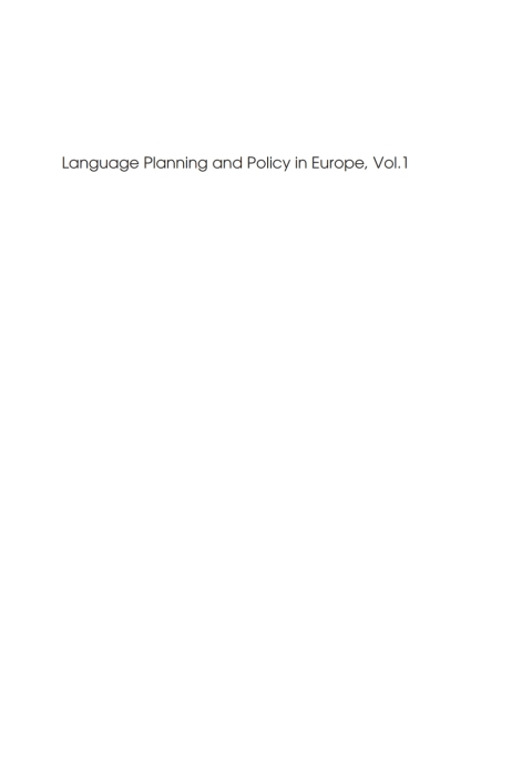 Cover image for book Language Planning and Policy in Europe, Vol. 1