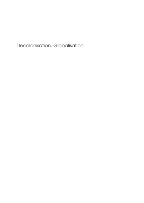 Cover image for book Decolonisation, Globalisation