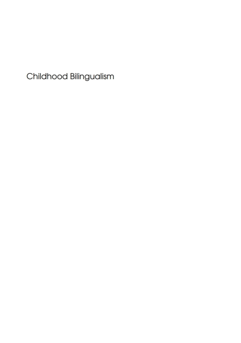 Cover image for book Childhood Bilingualism