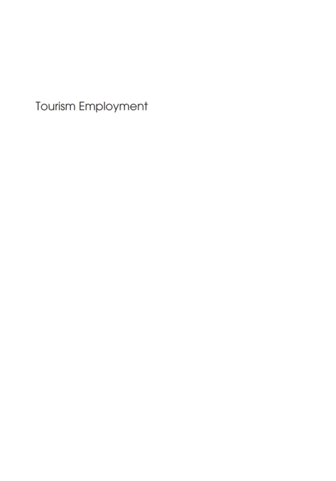 Tourism Employment 