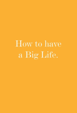 How to Have A Big Life