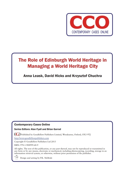 The Role of Edinburgh World Heritage in Managing a World Heritage City 