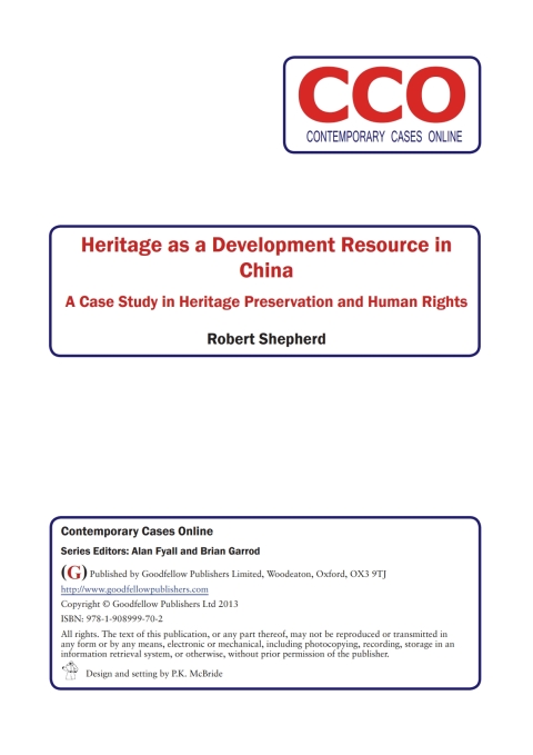 Cover image for book Heritage as a Development Resource in China: A Case Study in Heritage Preservation and Human Rights
