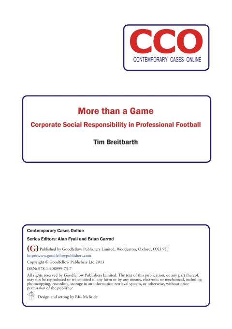 Cover image for book Scoring Strategy Goals: Measuring Corporate Social Responsibility in Professional Football