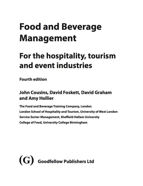 Food and Beverage Management 