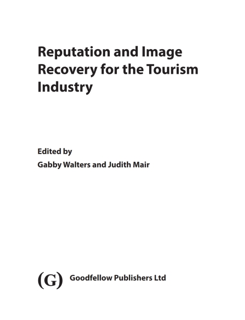 Cover image for book Reputation and Image Recovery for the Tourism Industry