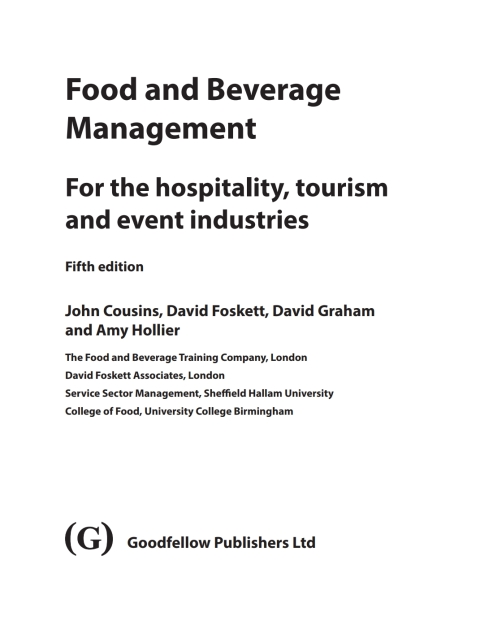 Food and Beverage Management 