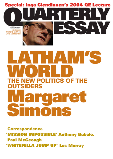 Cover image for book Quarterly Essay 15 Latham's World