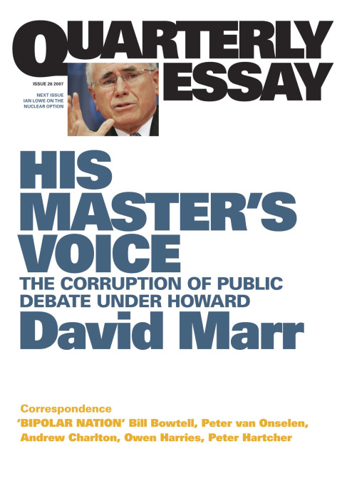 Cover image for book Quarterly Essay 26 His Master's Voice