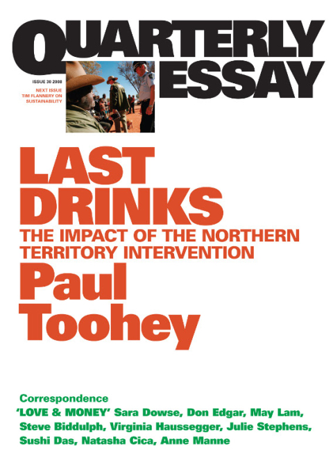 Cover image for book Quarterly Essay 30 Last Drinks