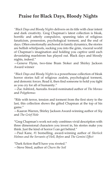 Cover image for book Black Days and Bloody Nights