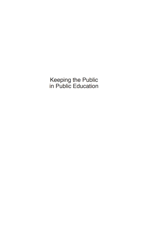 Cover image for book Keeping the Public in Public Education