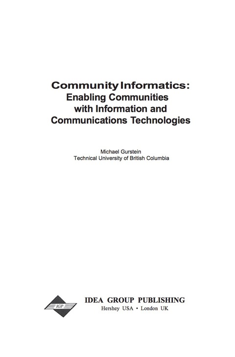 Cover image for book Community Informatics