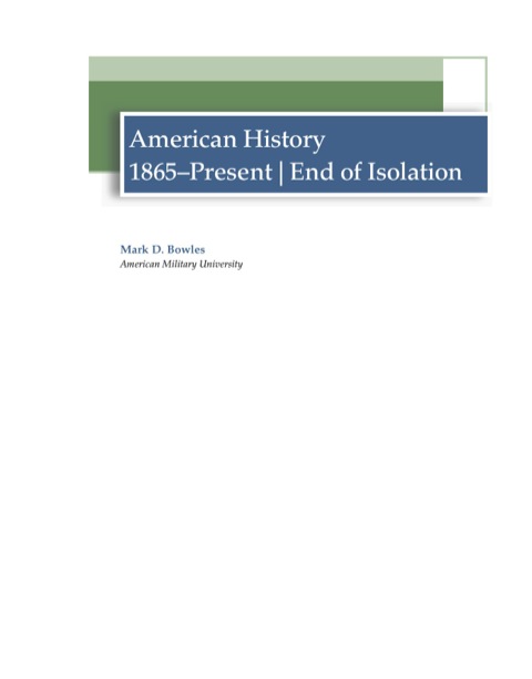 Cover image for book American History: 1865-Present | End of Isolation
