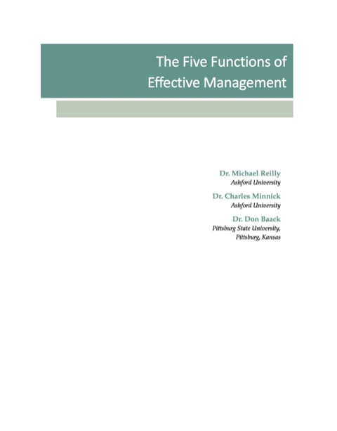 Cover image for book Five Functions of Effective Management