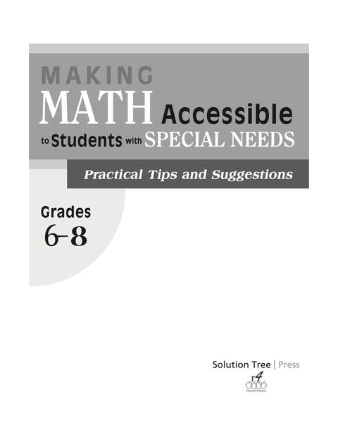 Cover image for book Making Math Accessible to Students With Special Needs (Grades 6-8)