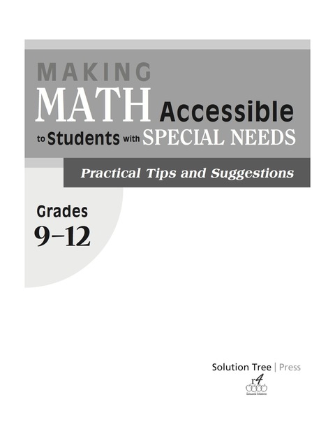 Cover image for book Making Math Accessible to Students With Special Needs (Grades 9-12)