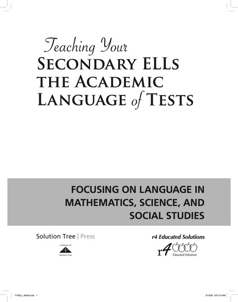 Cover image for book Teaching Your Secondary ELLs the Academic Language of Tests