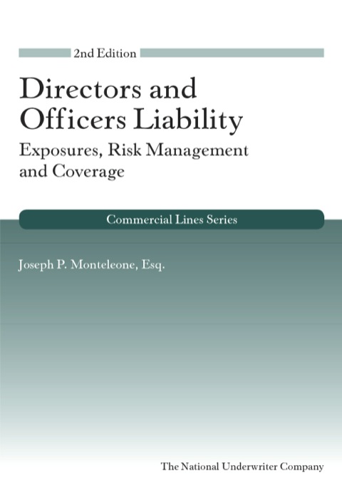 Cover image for book Directors and Officers Liability