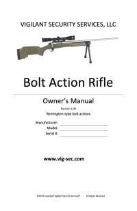 صورة الغلاف: Bolt Action Rifle Owner's Manual