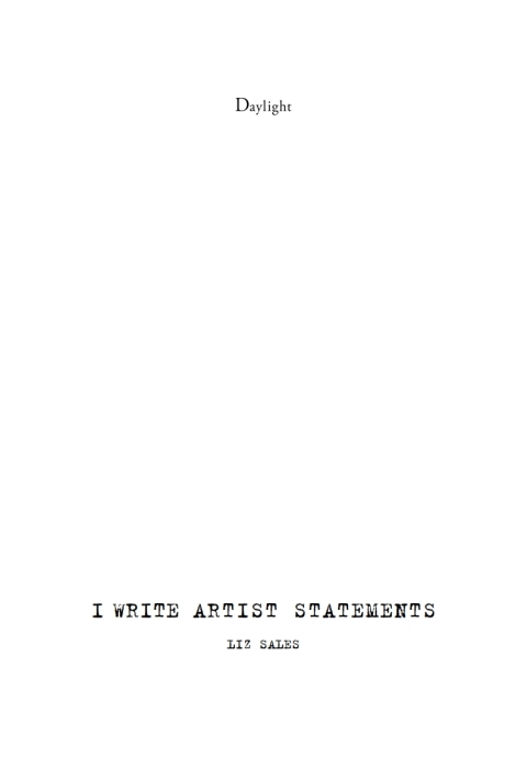 Cover image for book I Write Artist Statements