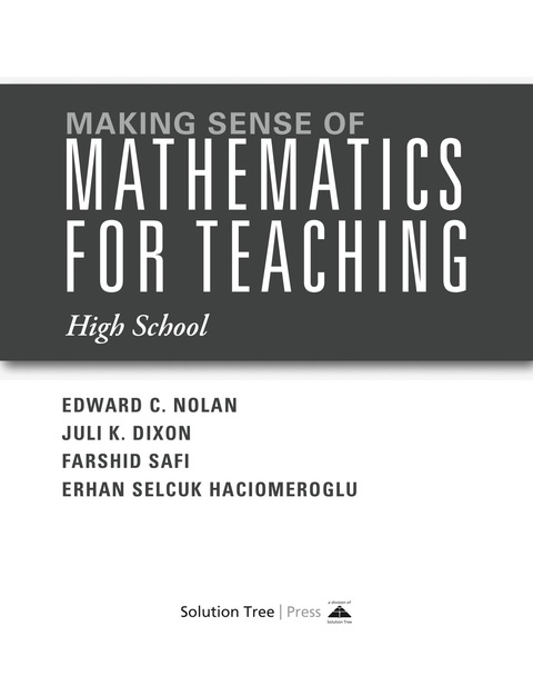 Cover image for book Making Sense of Mathematics for Teaching High School