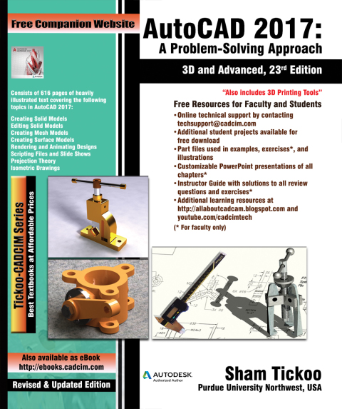 Cover image for book AutoCAD 2017: A Problem-Solving Approach, 3D and Advanced, 23rd Edition