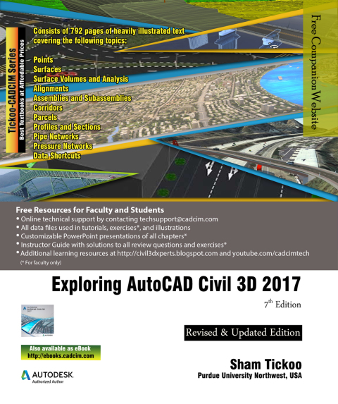 Cover image for book Exploring AutoCAD Civil 3D 2017, 7th Edition