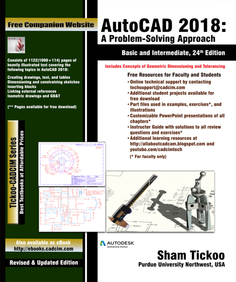 Cover image for book AutoCAD 2018: A Problem-Solving Approach, Basic and Intermediate